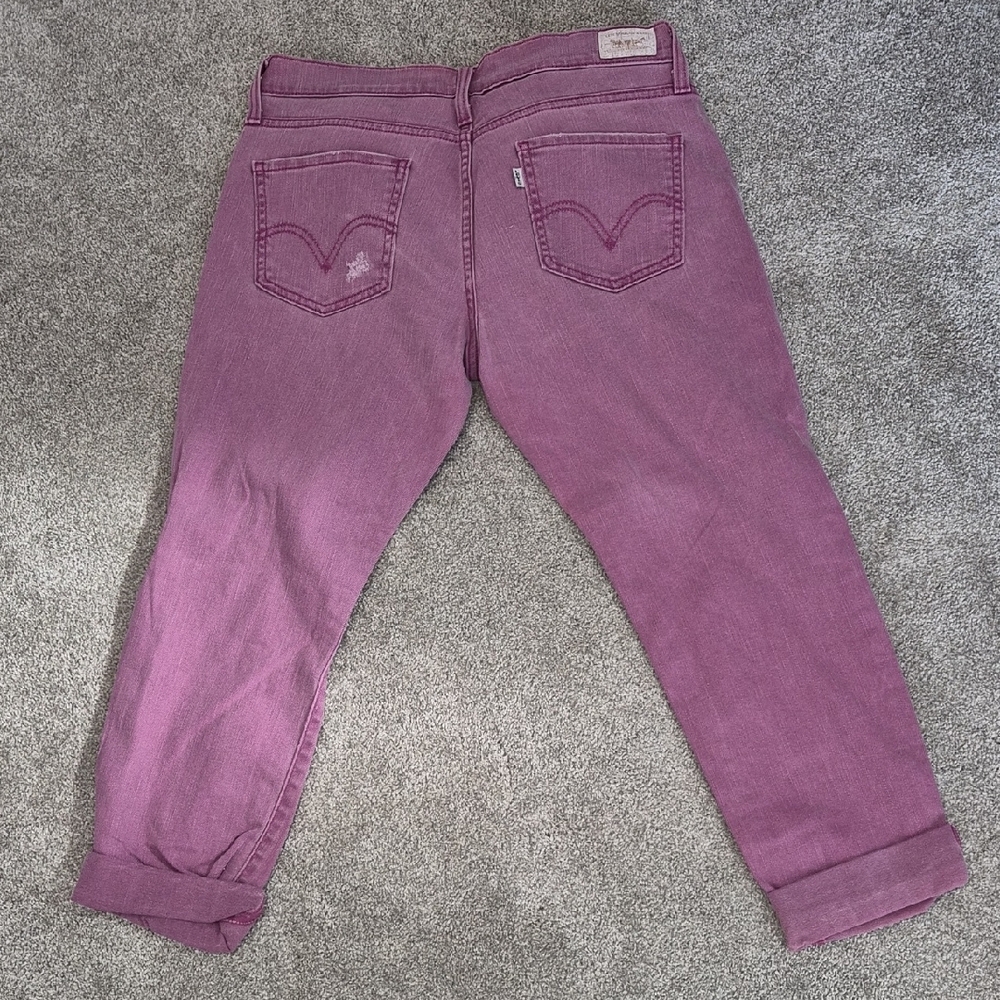 Levi's Distressed Rose-Pink Boyfriend Jeans - Picture 4 of 8